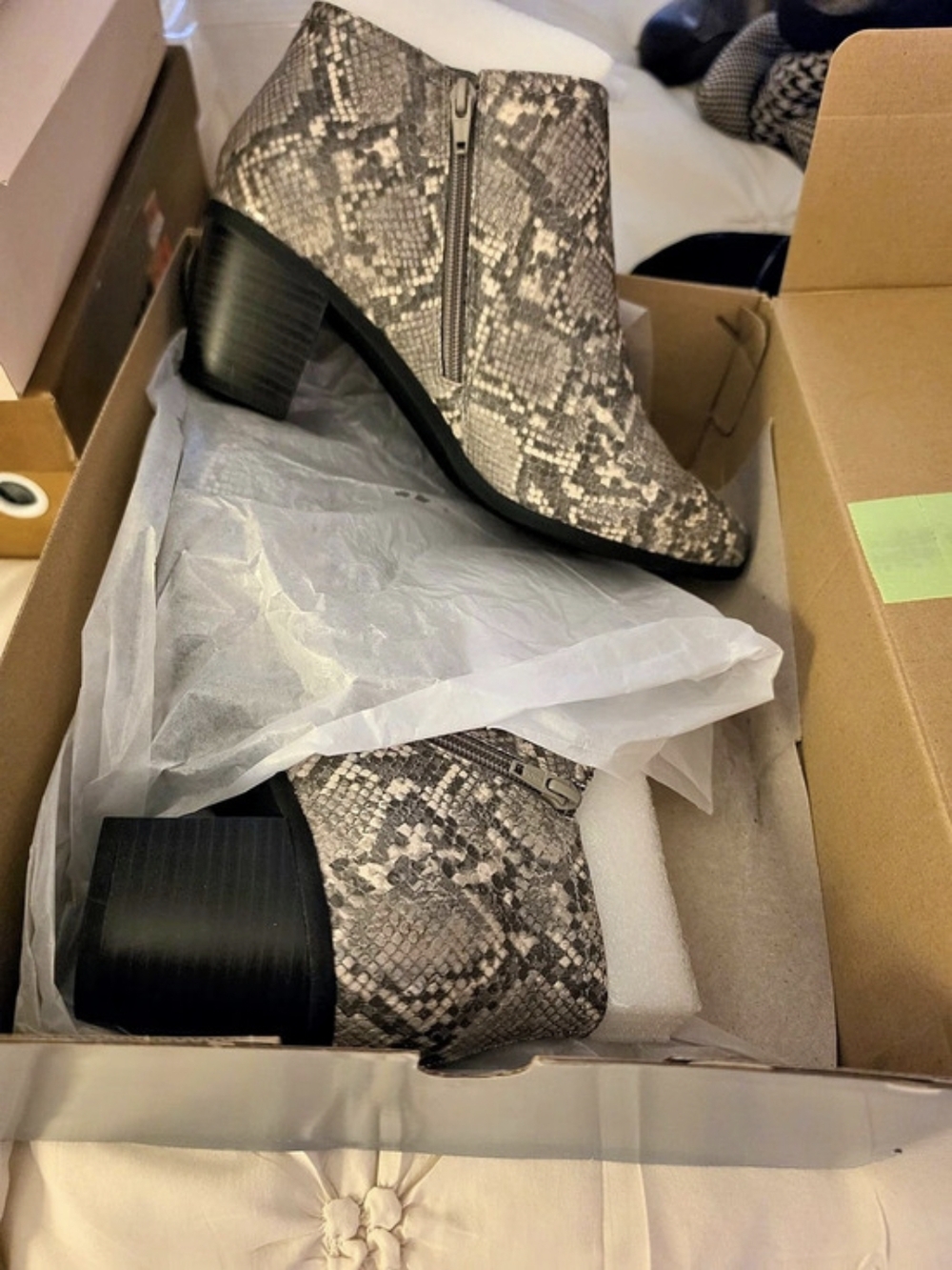 Cloudwalkers Ophelia Snake Print Ankle Boots US 11 W NWT